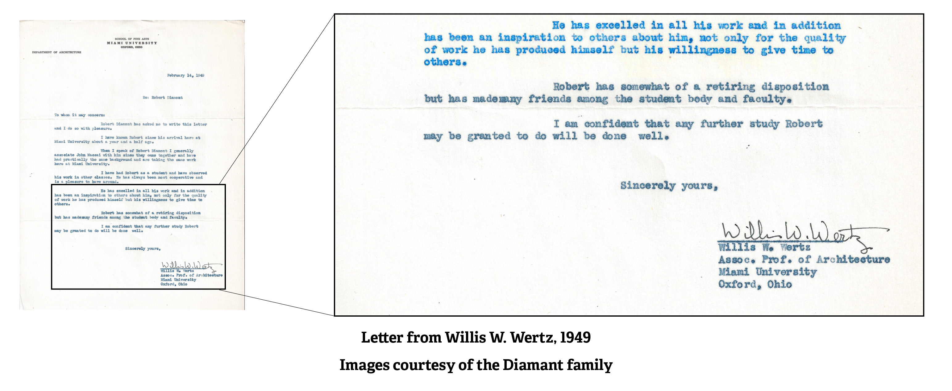 Letter from Willis W. Wertz, 1949