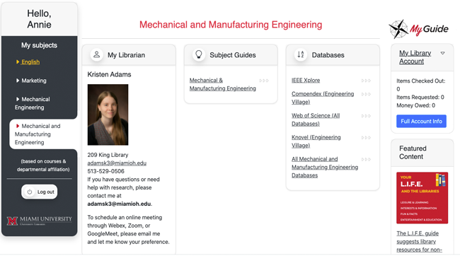 Screenshot of MyGuide