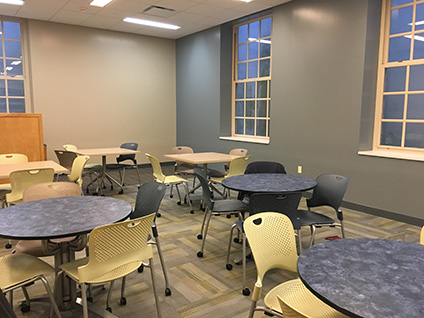 Study tables on the first floor of King Library